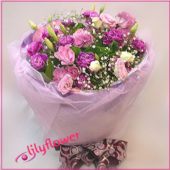 紫紅康乃馨花束 母親節花禮